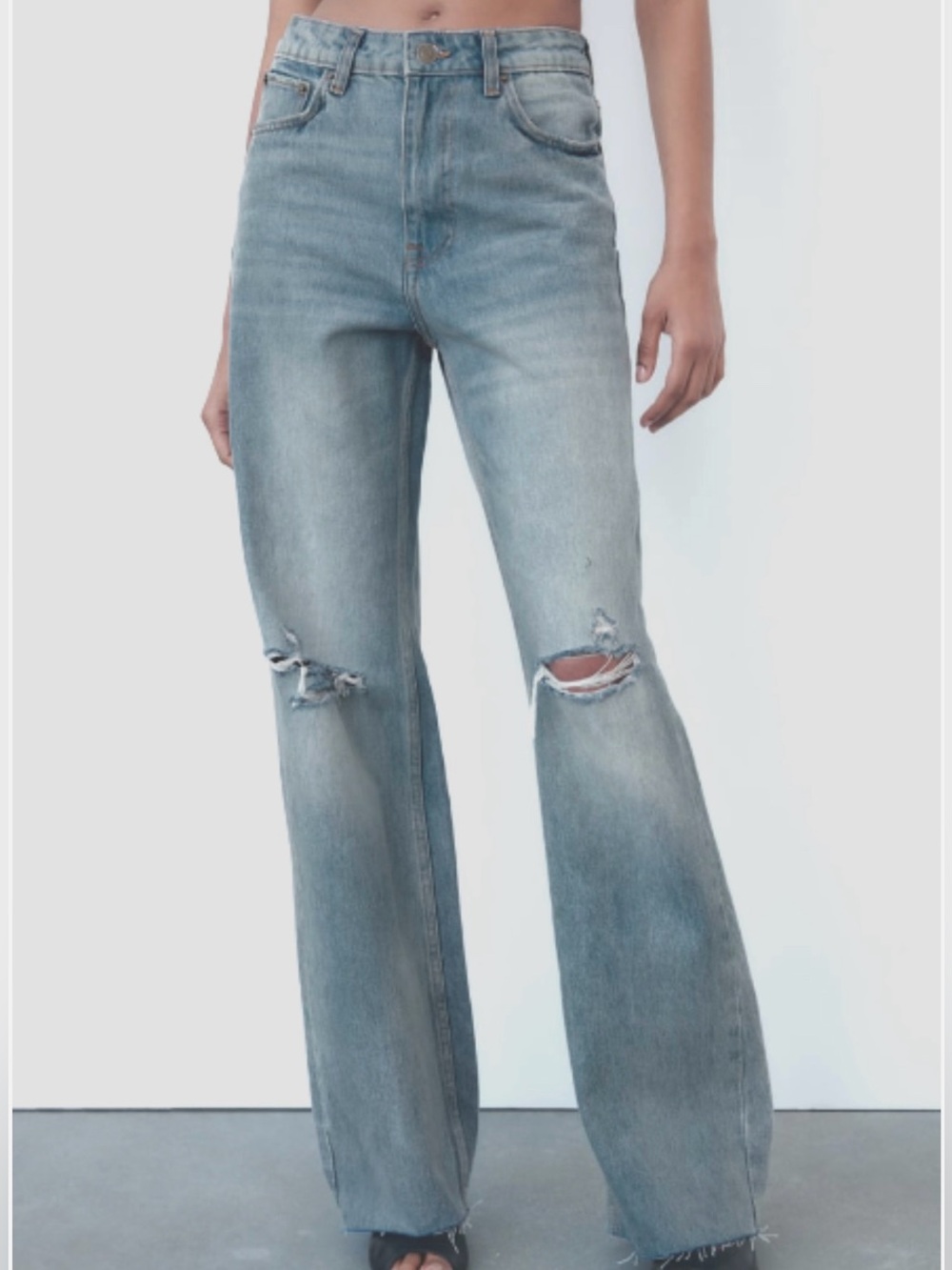 ZARa Light Blue High-Rise Wide Leg Women's Jeans Denim NWT
